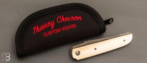  Couteau  "  Light " liner-lock par Thierry Chevron - Ivoire de mammouth et damas wootz