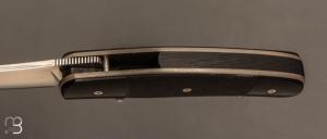   Couteau " Liner Lock 2 lames " custom par David Lespect - Ebène et RWL34