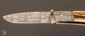  Couteau " Lockback " mammouth et damas par Kaj EMBRETSEN
