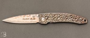  Couteau MC114D par Mcusta - Rainbow damascus - Pice Unique