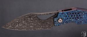   Couteau " Machine " custom par Tashi Bharucha - Timascus et lame en damas