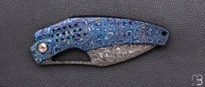   Couteau " Machine " custom par Tashi Bharucha - Timascus et lame en damas