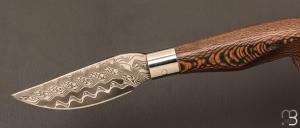    Couteau " Masunin " par Roberto Ottonello - Platane stabilisé et Damas