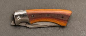     Couteau " Midnight liner " custom par Olivier Ouertal - Micarta Vintage et lame en Elmax