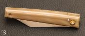 Montpellier knife small size, blond horn handle.