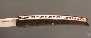   Couteau " ORCA " pliant par l'Atelier Les 2 Diables - Fibre de carbone et 14c28n