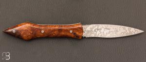   Couteau " L'Oegopsyde " fait main par Laraud Blade  - Bois de fer et 14C28 pshit wash