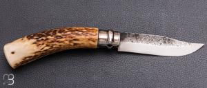 Couteau "Opinel N°08" custom bois de cerf sambar par Laurent Gaillard