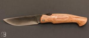    Couteau  "  Piémontais "  par Mickael Moing - Chêne vert et lame forgée 100Cr6