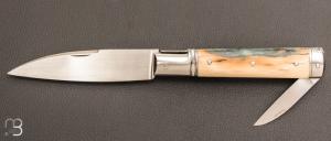   Couteau " Pradel 2 pièces " par Erwann Aubriet - Ivoire de mammouth et 14c28N