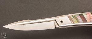    Coffret de couteaux " R.B.L Yin & Yang" custom de Guillaume Ducasse - Nacre noire & blanche