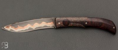 Couteau " Rossignol V2 " par Maxime Rossignol - La Forge de Max - Loupe de bois de fer 