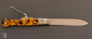 Couteau de collection modèle " Rustic " par Mathieu Herrero - Galalithe et XC100