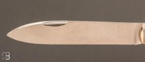 Couteau de collection modèle " Rustic " par Mathieu Herrero - Galalithe et XC100