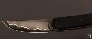   Couteau  "  Sanjo " custom par Guy Pogetti - Ebène et C130 sandwich