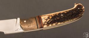  Couteau " Scagel Slipjoint " custom par Karim Valentin - Les couteaux D'Hure - Bois de cerf et N690Co
