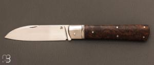  Couteau  "  Le Têtu " custom de Jérôme Bellon - Noyer et lame en RWL34