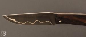 Couteau " Slipjoint " custom par Karim Valentin - Les couteaux D'Hure - Ebène royale et lame sandwich C130 Nickel