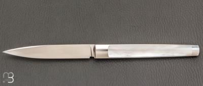 Couteau " Slipjoint " custom de Lionel Lalague - Nacre et lame en RWL34