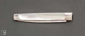 Couteau " Slipjoint " custom de Lionel Lalague - Nacre et lame en RWL34