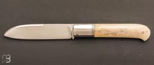    Couteau " Slipjoint " custom par Karim Valentin - Les couteaux D'Hure - Os de buffle N690Co