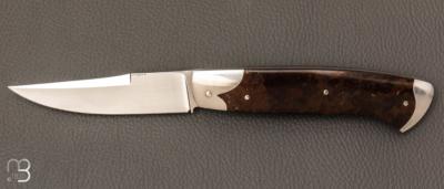   Couteau " Slipjoint à l'américaine " pliant fait main par Bastien Toubhans - Atelier Beau Merle - Micarta chiffon et RWL34