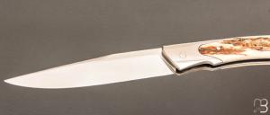    Couteau " Slipjoint " par Manu Benoist - Croûte de mammouth et RWL34