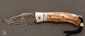    Couteau  "  Spartan  "  custom lock-back par Raphaël Durand - Damas de Samuel Lurquin