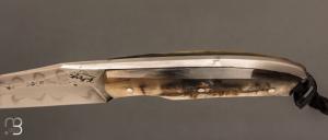    Couteau " Sparus " fixe forgé par Guy Poggetti - Corne de bélier et C130