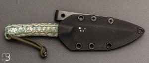  Couteau " Troll Toxifié " fixe par Wildsteer - Pakkawood bleu et lame en 14c28