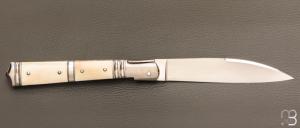    Couteau " Vendetta " custom de Jérôme Bellon - Ivoire de phacochère et RWL34