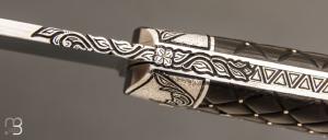   Couteau " Violon capitonné " par Jérôme Lamic - Ebène et fil d'argent