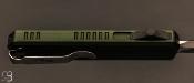 Couteau de poche automatique Golgoth lame "dague" - aluminium anodisé vert et noyer - G11-1280