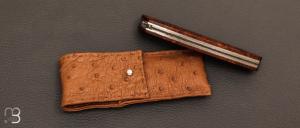 Couteau "custom " bois de fer et damas de Poule Strand par Alain et Joris Chomilier