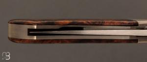Couteau  "  bolster-lock  " custom de Elouan Coude - Bois de fer et lame en RWL34