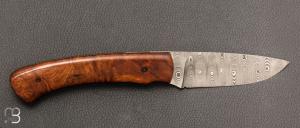    Couteau " custom "  par Joël Grandjean - Bois de fer d'Arizona et lame damas