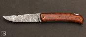 Couteau de collection "  Classico  " bois de fer et damas mosaïque de Philippe Ricard