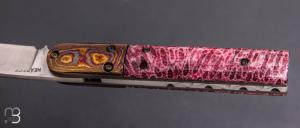    Couteau " custom " pliant de poche par Gary Headrick - Corail et Timascus