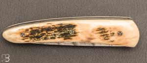 Couteau " custom " de Alain & Joris Chomilier - Ivoire de mammouth et Damasteel