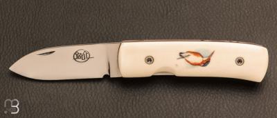 Couteau de poche Stavanger - Os de Buffle scrimshaw par Citadel Dep Dep