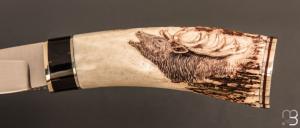    Couteau droit " Cerf " par Charles Roulin