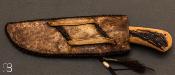 Couteau droit "WKII Tradition" de Winkler Knives - Bois de cerf