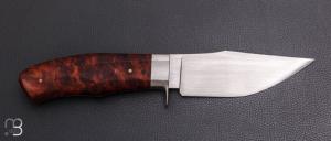   Couteau droit intégral custom par Zane DVORAK - ZD FORGE - Loupe d'amboine