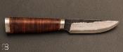 Couteau droit sandwich vieux fer et rondelle de cuir par Stéphane Hulen -  La Forge Champartel
