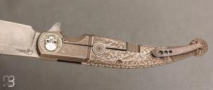    Couteau " Gitano Custom "pliant de Gudy van Poppel - Titane et Böhler N690