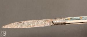   Couteau " Issoire " de Jean Pierre Veysseyre - Ivoire de mammouth et lame damas