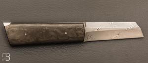  Couteau " Lock-back" custom par Eric Depeyre - Fibre de carbone et lame damas