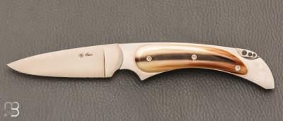 Couteau pliant " Lock-back " Maison des Couteliers  - Corne blonde