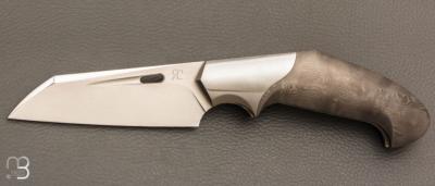    Couteau " Liner lock " custom par Romain Lopez - Fibre de carbone et lame en RWL34