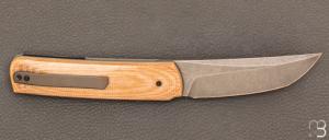 Couteau  "  Sanjo " custom Micarta et Elmax par Guy Poggetti